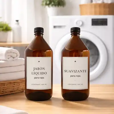 Combo 2 Botellones 1 Litro Vidrio Ambar