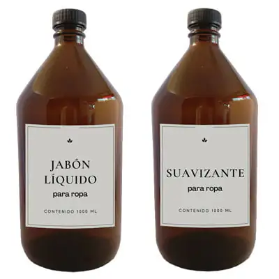 Combo 2 Botellones 1 Litro Vidrio Ambar