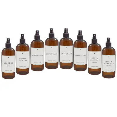 Dispenser de plastico color ambar con valvula spray