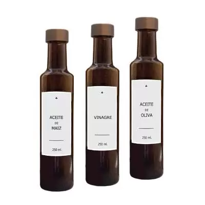 Combo 3 Botellas Redondas de Vidrio 250 ml