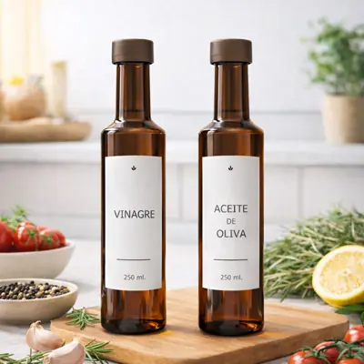 Combo 2 Botellas Redondas de Vidrio 250 ml