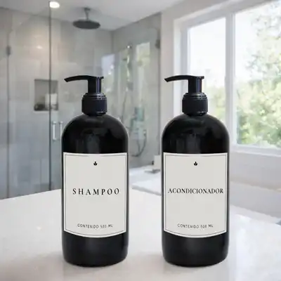 Combo 2 Dispensers Ducha Plástico Negro 500 ml