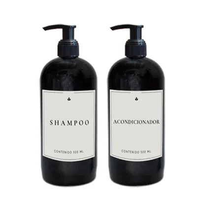 Combo 2 Dispensers Ducha Plástico Negro 500 ml